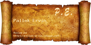 Pallek Ervin névjegykártya